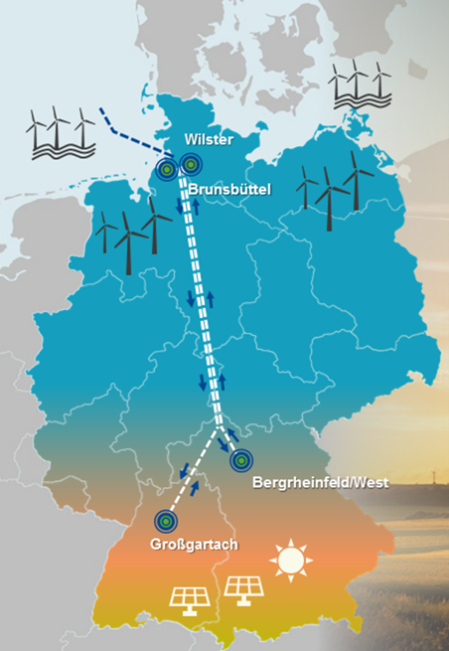 Übersicht Projekt SuedLink (Quelle: TransnetBW)